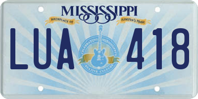 MS license plate LUA418