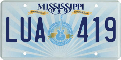 MS license plate LUA419