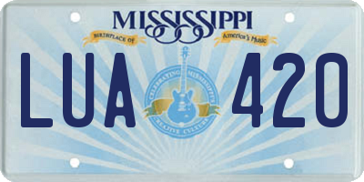 MS license plate LUA420