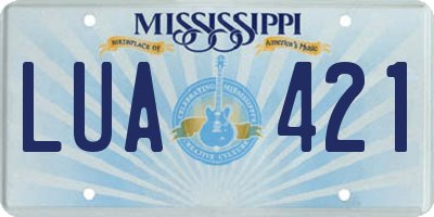 MS license plate LUA421