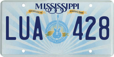 MS license plate LUA428
