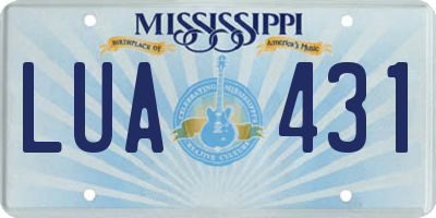 MS license plate LUA431