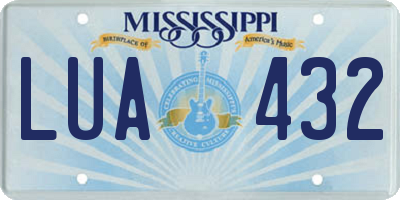 MS license plate LUA432