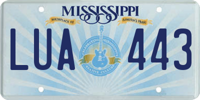MS license plate LUA443