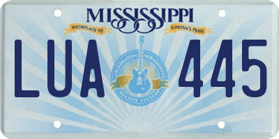 MS license plate LUA445