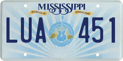 MS license plate LUA451