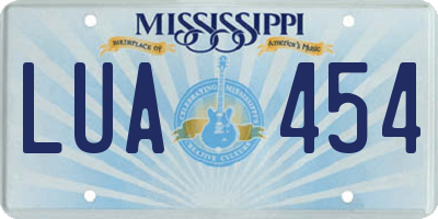 MS license plate LUA454