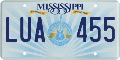 MS license plate LUA455