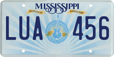 MS license plate LUA456