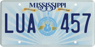 MS license plate LUA457
