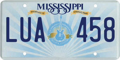 MS license plate LUA458
