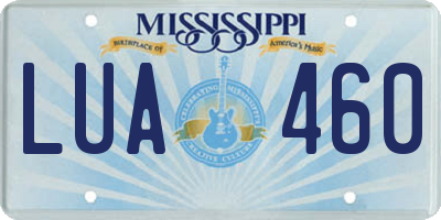 MS license plate LUA460