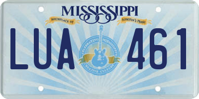 MS license plate LUA461