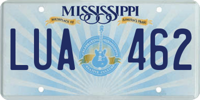 MS license plate LUA462