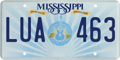 MS license plate LUA463