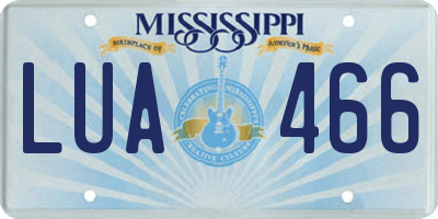 MS license plate LUA466