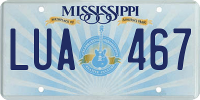MS license plate LUA467