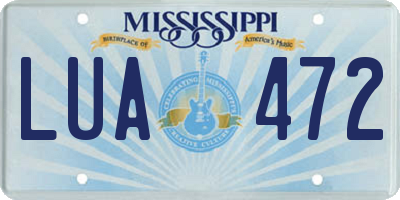 MS license plate LUA472