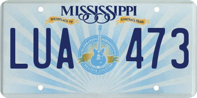 MS license plate LUA473