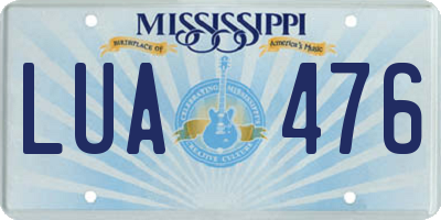 MS license plate LUA476