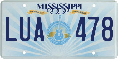 MS license plate LUA478