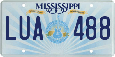 MS license plate LUA488