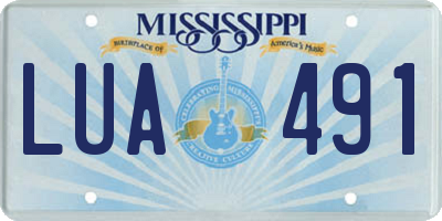 MS license plate LUA491