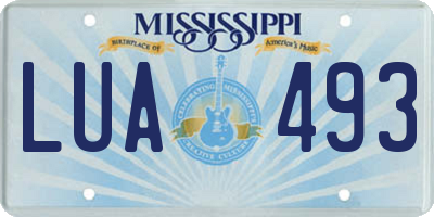 MS license plate LUA493