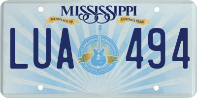 MS license plate LUA494