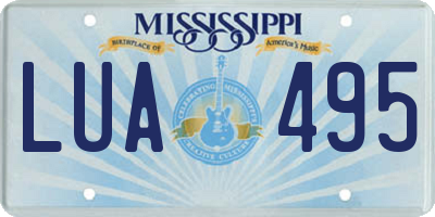 MS license plate LUA495