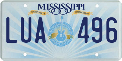 MS license plate LUA496