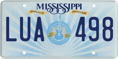 MS license plate LUA498
