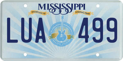 MS license plate LUA499