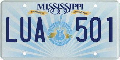 MS license plate LUA501