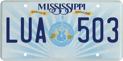 MS license plate LUA503