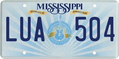 MS license plate LUA504