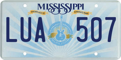 MS license plate LUA507