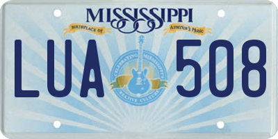 MS license plate LUA508
