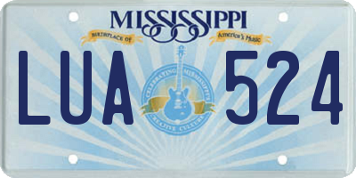 MS license plate LUA524