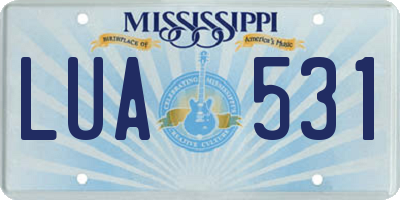MS license plate LUA531