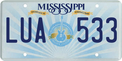 MS license plate LUA533