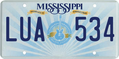 MS license plate LUA534