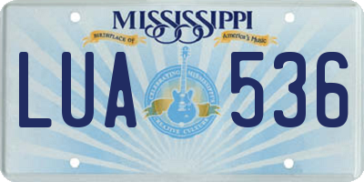 MS license plate LUA536