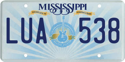 MS license plate LUA538