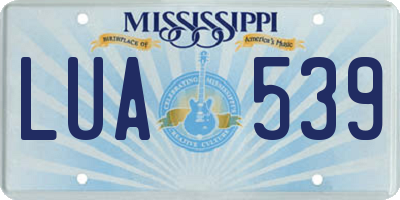 MS license plate LUA539