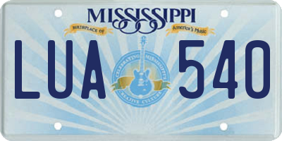 MS license plate LUA540