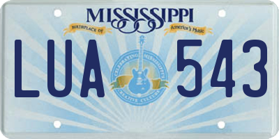 MS license plate LUA543