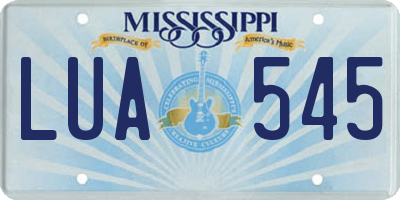 MS license plate LUA545