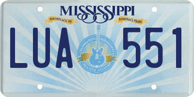 MS license plate LUA551
