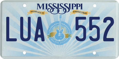 MS license plate LUA552